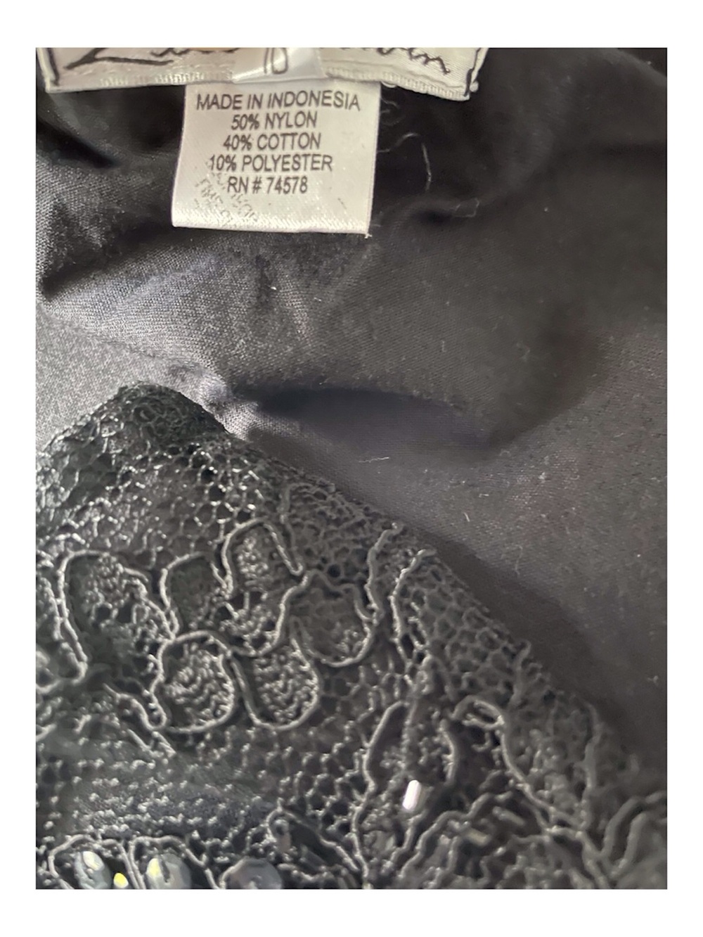 Lillie Rubin Black Sequin Lace Maxi Women's Skirt, 2 - Picture 6 of 11